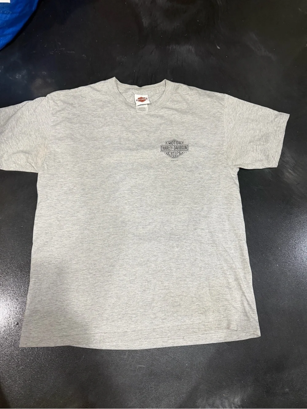 Harley-Davidson Gray Tee with Orange & Red Big Moose Graphic